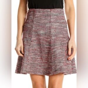 LOFT Knit Flared Skirt, Red Black, Women's Size XS Red Gray Tweed A-Line Skirt